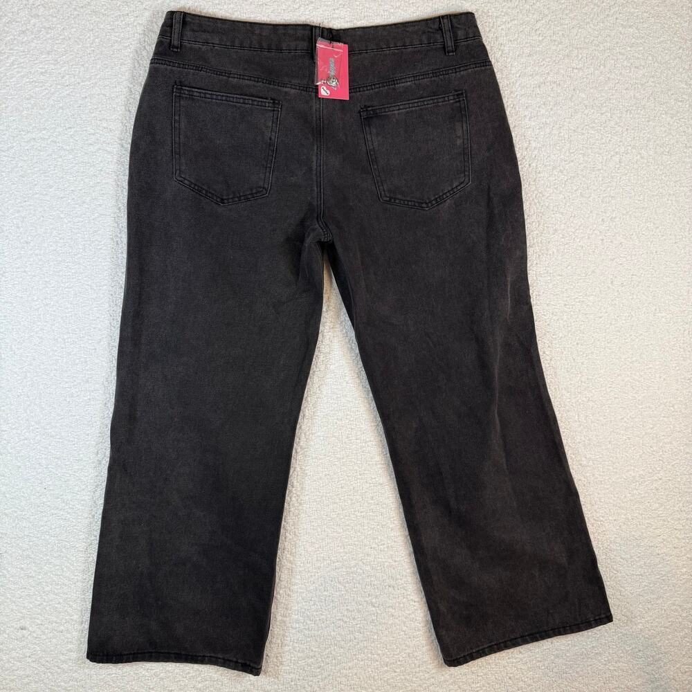 NWT Edikted Raelynn Washed Low Rise Baggy Jeans black size XL - Picture 10 of 11
